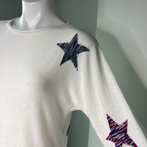 NWT Brit NY Pullover Cashmere blend Sweater stars size XS - Picture 4 of 6